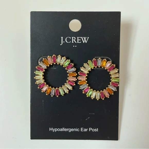 J. Crew Vibrant Multicolor Hoop Earrings - Picture 1 of 1